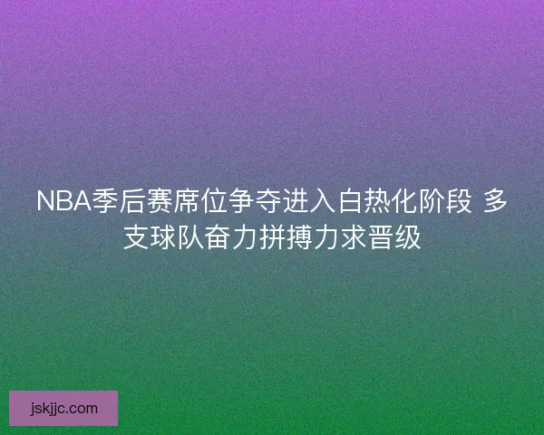 NBA季后赛席位争夺进入白热化阶段 多支球队奋力拼搏力求晋级